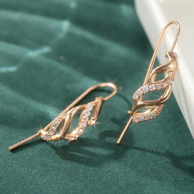 Exquisite Synthetic Zirconia Hollowed-out Dangle Earrings for Women's Wedding Banquet Jewelry Accessories Perfect Gifts