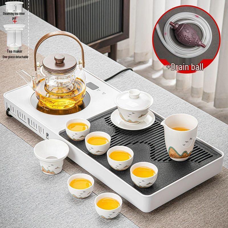 Integrated Automatic Tea Set with Kettle & Tray