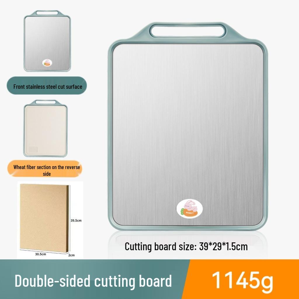 Stainless Steel Double-Sided Anti-Mold Anti-Slip Chopping Board for Kitchen, Thickened and Durable, Multi-Functional for Vegetables Double-sided Cutting Board [Carton Box]