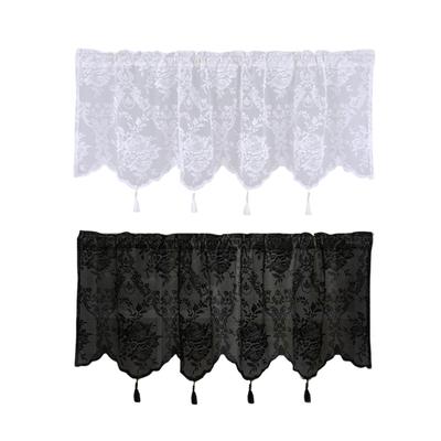 Elegant Short Curtain Net Curtain with Tasseled Lace Curtains for Home Decoration for Living Room Bedroom