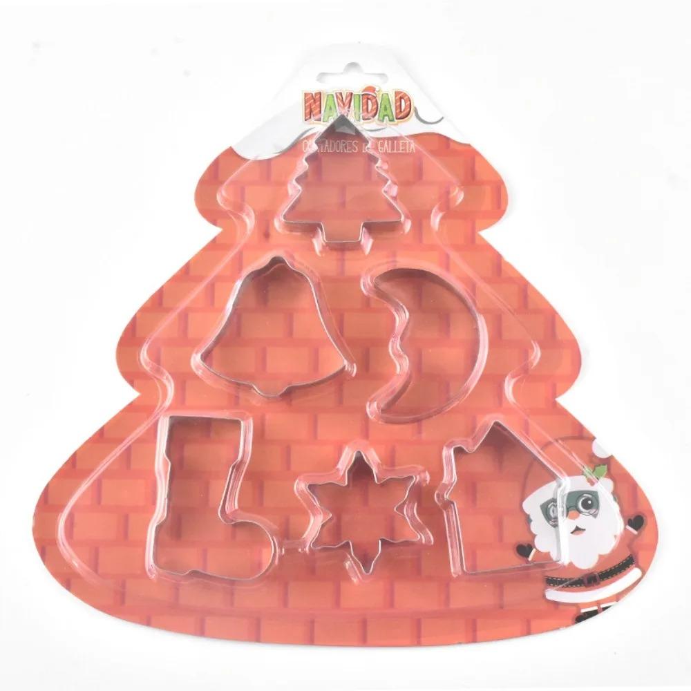 

6/10Pcs Christmas Cookie Cutters New Stainless Steel Tree Star Snowflake Bell Snowman Love House for Baking DIY Christmas Decor