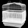 Bird Cage Accessory Machine Washable Airy Mesh Net Fabric Cover Seed Catcher Guard (White)
