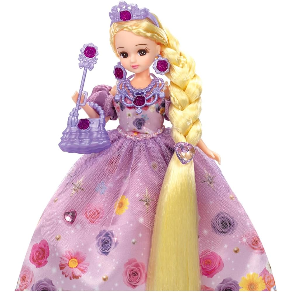 Takara Tomy Licca-chan Doll LD-31 Fantasy Princess Flower Long Hair Dress-Up Toy for Ages 3 and Up