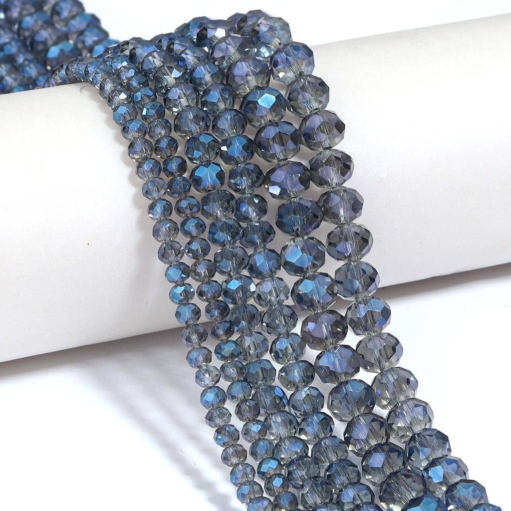 1 Strand Faceted Crystal Beads Ink Blue Glass Loose Beads For Jewelry Making DIY Crafts Bracelet Necklace Accessories 4/6/8mm