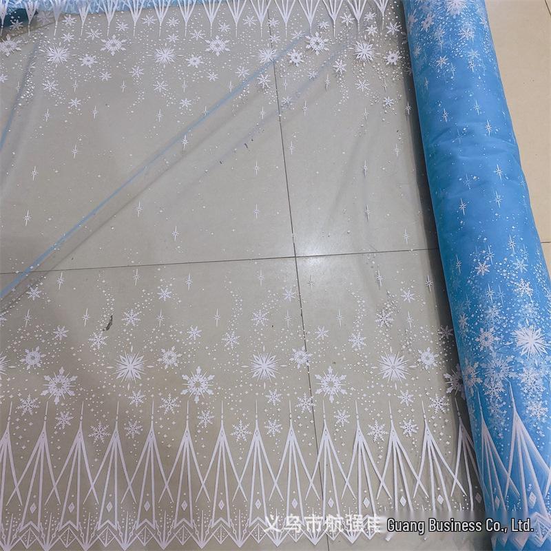 

Шестиугольная сетчатая ткань «Снежинка» для детских плащей костюма «Холодное сердце» и пышных юбок