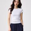 40 Combed Pure Cotton, Small Round Neck Bottoming Shirt T-shirt Women's Short-sleeved Summer New Simple and Versatile Slim and Thin Top