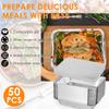 50set Aluminum Foil Pans with Lids Disposable Thickened Food Container BBQ Tray Non-Stick Packing Boxes Kitchen Baking Tool
