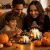 Atmosphärische Halloween-Partyartikel Geist Hexenhut Harzfigur mit LED-Laterne, Vintage Hexe Dekorative Laterne für Spukhaus Halte-Lampe
