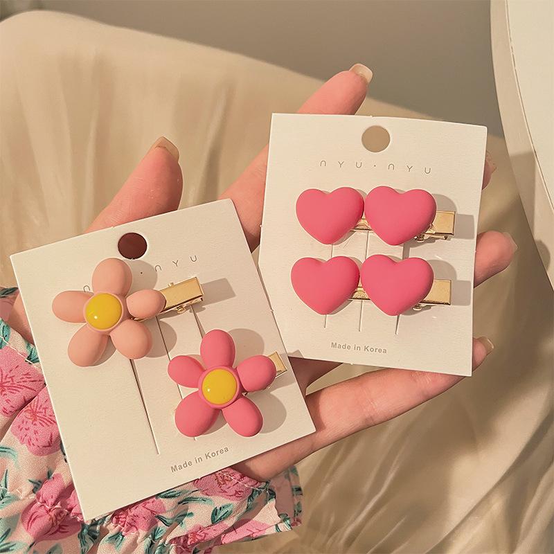 

Рожева шпилька для волосся «Дофамін»: Безшовна кругла шпилька Y2K - Мила маленька бічна заколка для чубчика для жінок