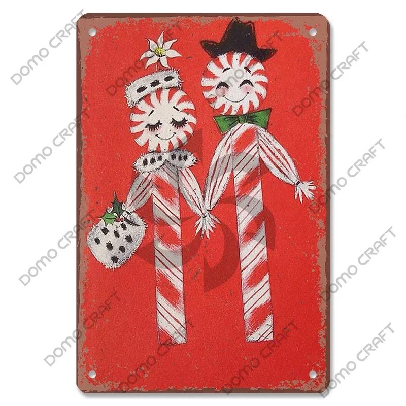 Merry Christmas Poster Vintage Metal Tin Signs Cakes Music Box Christmas Tree Metal Plaque Bakery Candy Shop Home Wall Decor