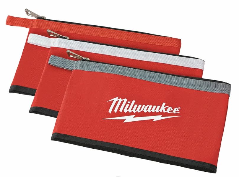 Milwaukee 48-22-8193 12-inch Zipper Tool Bag, Multicolor - 3-Pack