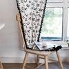 Curtain Finished Nordic Letter Printed Coffee Curtain Black Lace Kitchen Blackout Half Curtain
