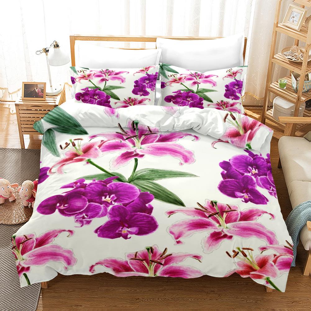Floral Duvet Cover Spring Colorful Flower Pattern Twin Bedding Set For Kids Teens Adult Microfiber Double Queen King Quilt Cover