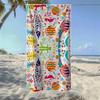 Surfboard & Beach Cocktail & Abstract Tropical Beach Towel,Soft Durable Quick-Drying, Ideal For Summer Beach, Swimming & Camping