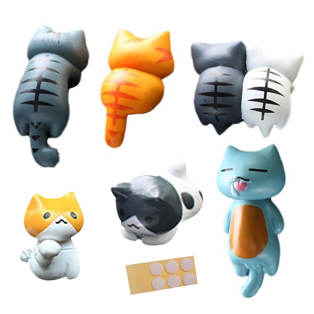 6pcs/Set Cute Mini Cat Ornament Car Center Console Decoration Ornaments Auto Dashboard Decoration Car Accessories
