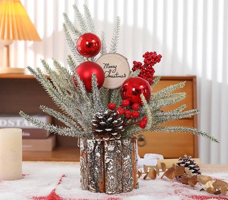 Weihnachtsdekorationen Kleiner Baum 30cm Dekorative Ornamente Blumenarrangement Tischdekoration