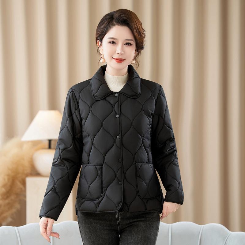Women's Midlife Lightweight Autumn/Winter Cotton Jacket - Fashionable, Warm, and Thin