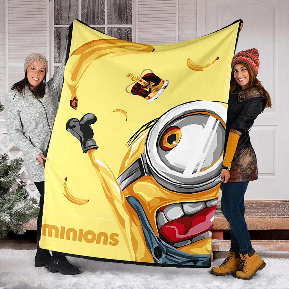 1 Stück Minions Banane Outdoor Weiche Decke Ultra Plüschig, Warm, Vielseitig und Pflegeleicht für Camping, und