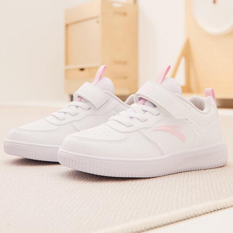 Anta Kids Retro Casual Versatile Non-Slip Wear-Resistant Low-Top Kids Skate Shoes Kids Sneakers White Pink A332419910H-4