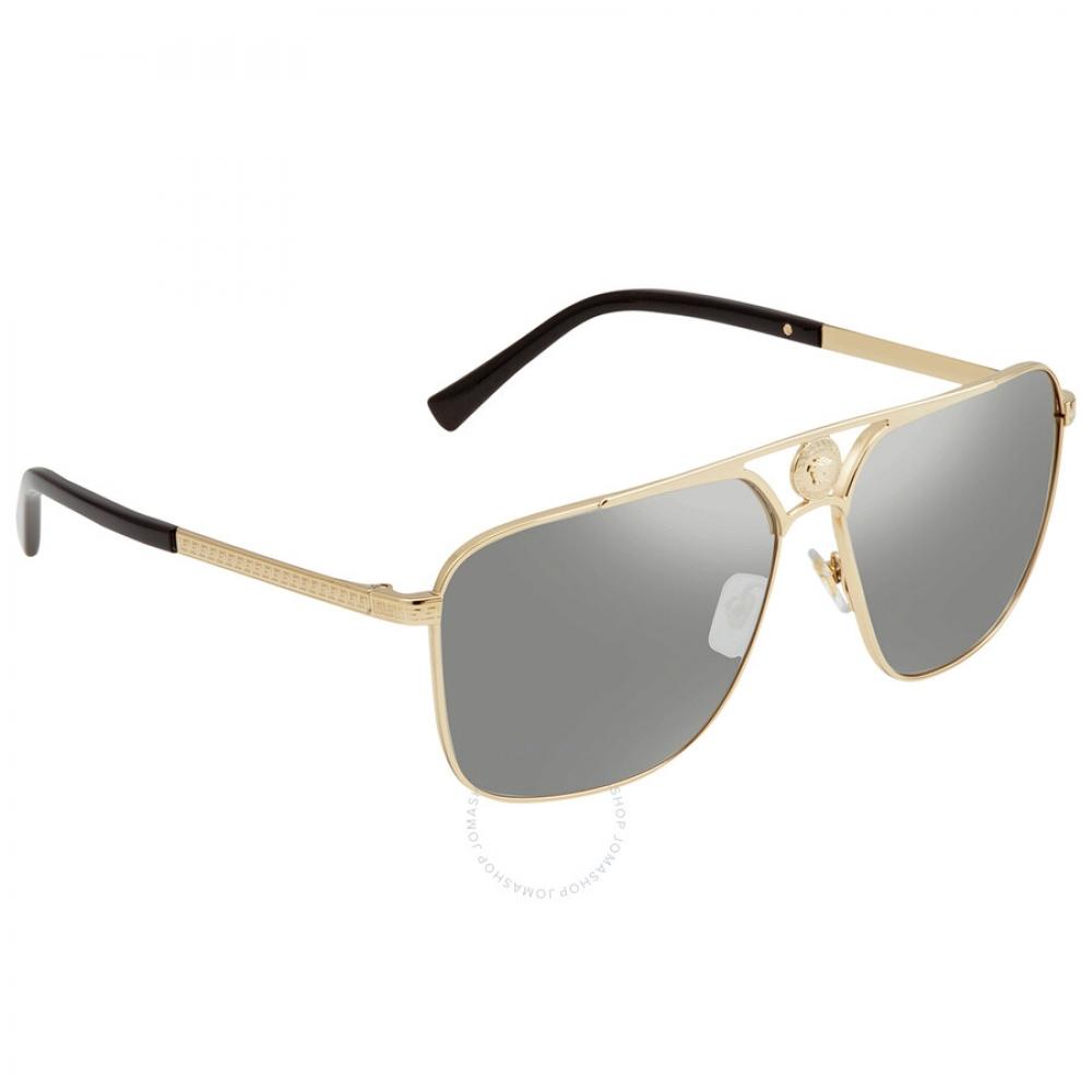 

VerSace Light Gray Mirror Silver Rectangular Men S SunglaSSeS Ve2238 12526g 61