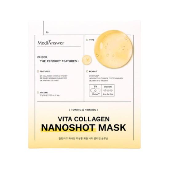

MEDIANSWER Vita Collagen Nanoshot Mask (5 Sheets) — Brightening & Firming Nano-Collagen Care