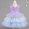 Children's Floral Princess Birthday Dress - Puffy Skirt Cake Dress for Baby Girls