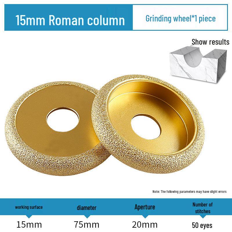 Stone Grinding Wheel for Marble & Granite: Chamfering, Grooving, Rounding, Arc Angle Grinder Head