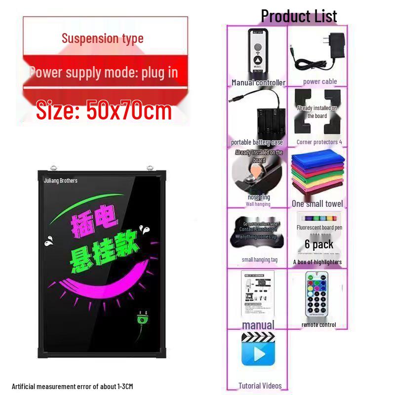 Luminous Market Stall Fluorescent Advertising Blackboard