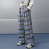 Plaid Casual Wide-Leg Pants