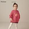 Cross-Border Malwee Girls' Sweatshirt Autumn and Winter New European and American Style Cute Little Girl Pullover Round Neck Long Sleeve