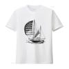 Sailboat Under Sail T Shirt for Men and Women Sailing Boat Print Nautical Yachting Design Sailor Yachtman Style Available In