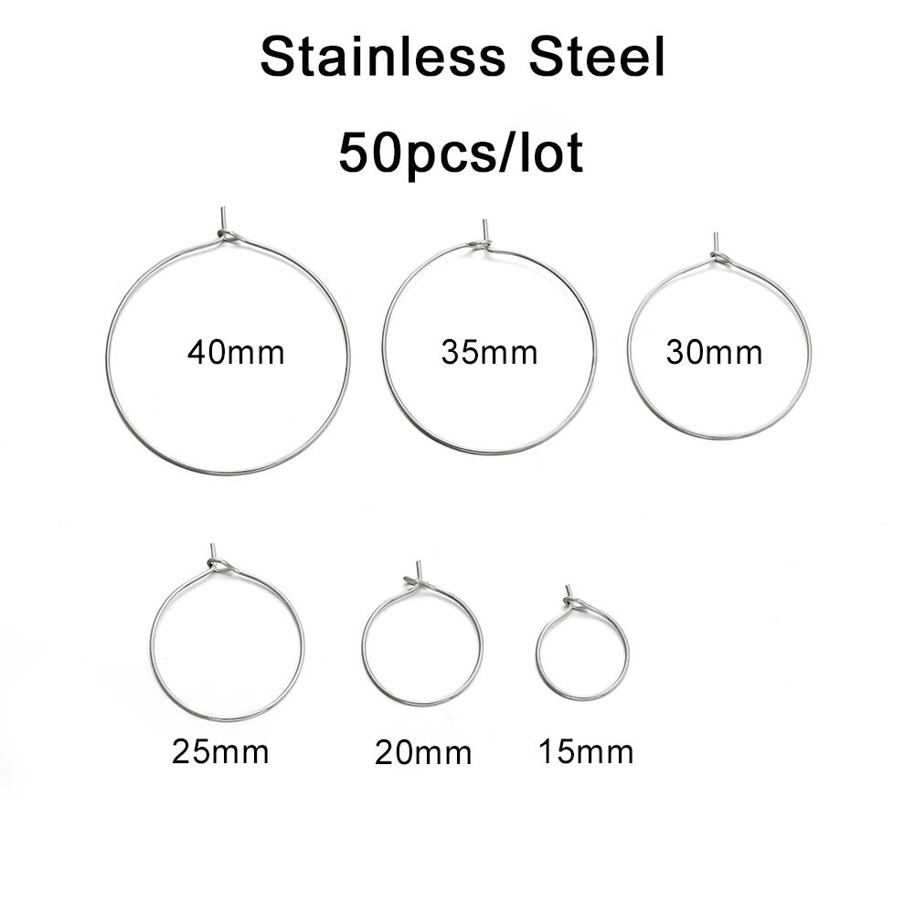 50pcs/lot 20 25 30 35 mm  KC Gold Hoops Earrings Big Circle Ear Wire Hoops Earrings Wires For DIY Jewelry Making Supplies