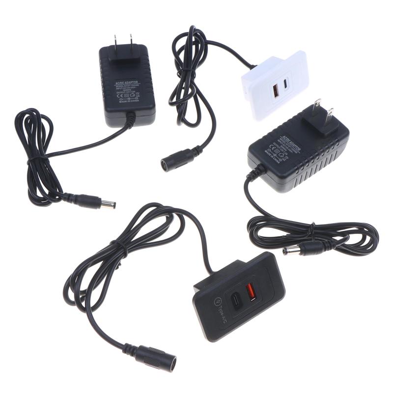 1Set 2-Port Usb Desktop Port Square Desktop Charging Station Usb And C-Type Embedded Power Adapter