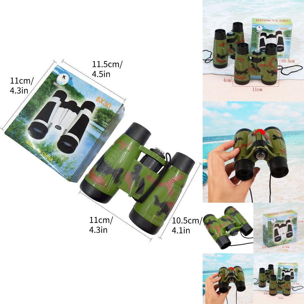 Durable Plastic Children's Camo Binocular Toy With Folding Design