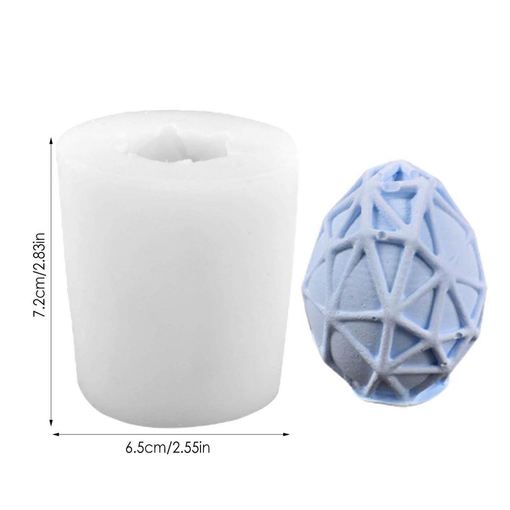 DIY Easter Geometric Eggs Silicone Candle Mold Handmade Aromatherapy Candle Mould Chocolate Gypsum Epoxy Resin Decoration