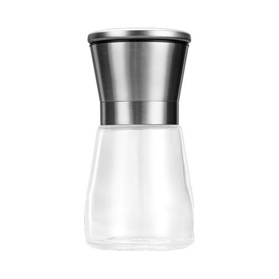 Pfeffermühle Edelstahl Einstellbar Manuelle Gewürzmühle Schwarzer Pfeffer Meersalz Kreuzkümmel Mühle Transparenter Körper Küchenwerkzeug