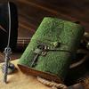 Embossed Leather Grimoire: Lapis Lazuli Book of Shadows with Deckle Edge Paper