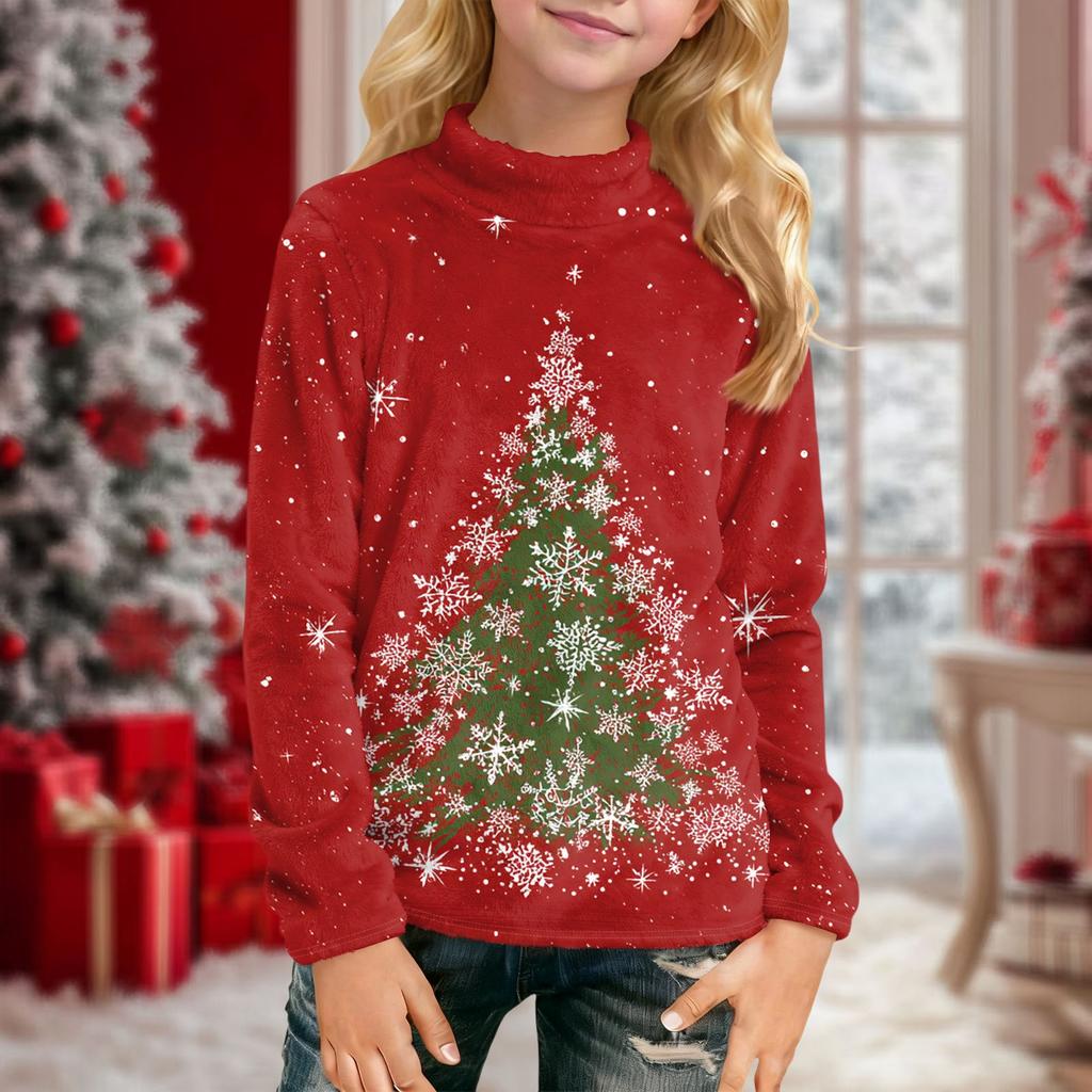 Children's Daily Casual Long-sleeved Printed Tops T-shirt
