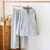 Couple's Fleece Pajamas: Warm Hooded Zip-Up for Men, Perfect for Fall and Winter Lounging or Outerwear.