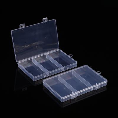 3 Fächer Transparente Aufbewahrungsbox Einfache Haarnadel Schmucketui Mini-Boxen Verpackungsbox Praktische Kunststoff-Aufbewahrungsbox