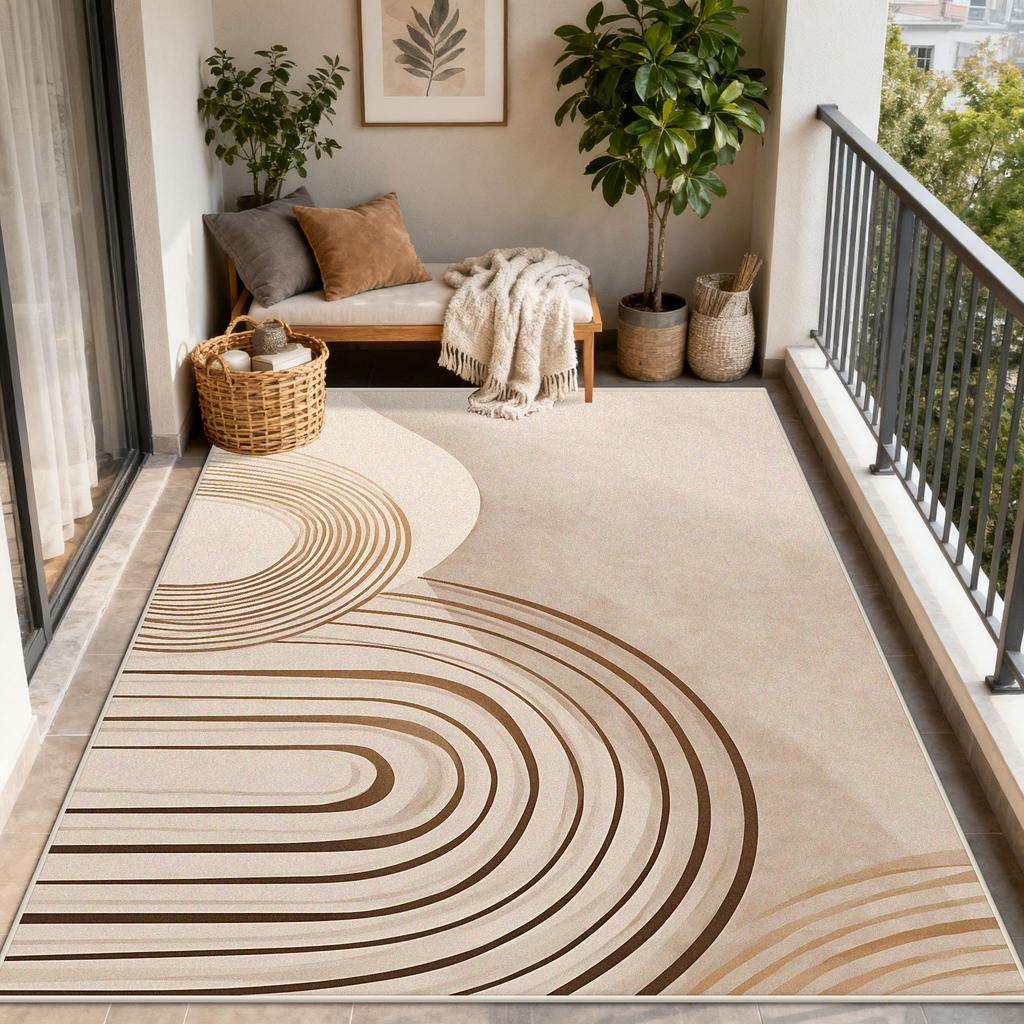 Nordic Abstract CARPET FOR LIVE ROOM Striped Home Decoration Balcony Outdoor Rugs Washable Antiskid Lounge Floor Mats Bedside