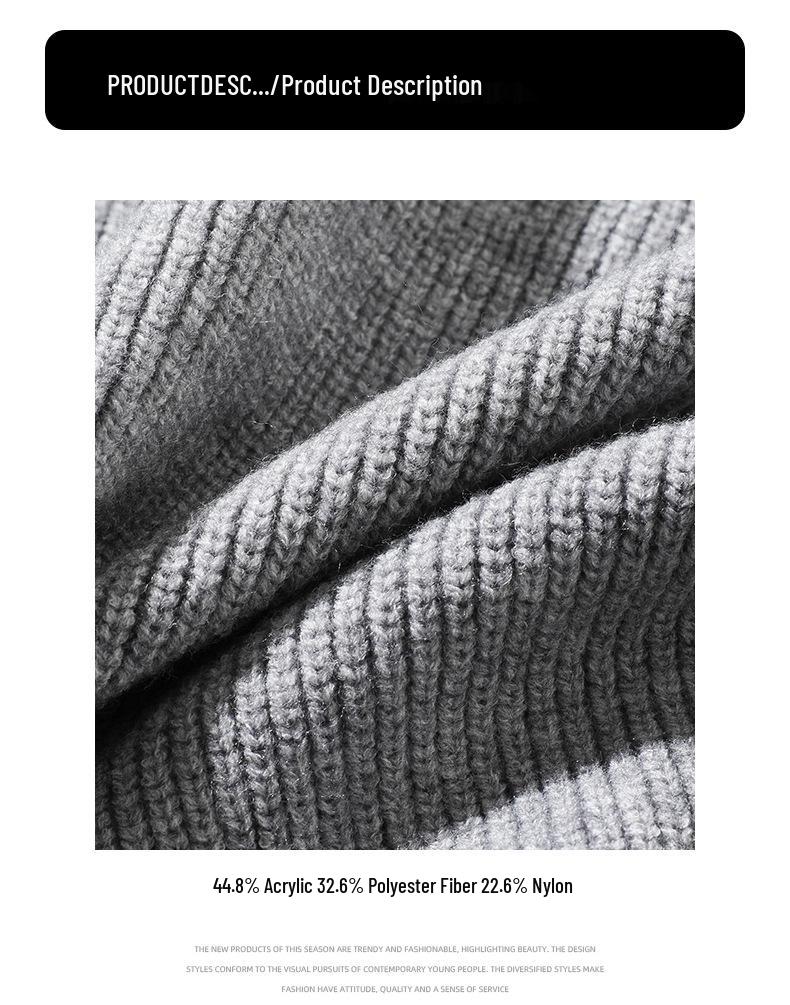 Men's Japanese Retro Solid Turtleneck Cardigan Sweater - Casual Knitwear, Trendy Stand Collar Jacket for Teens