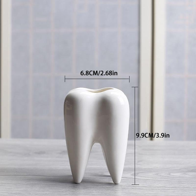 

Teeth Vases Modern Decor Artwork Ornaments Creativity Tooth Decorative Vase Ceramic Flower Arrangement Living Room Decoration білий