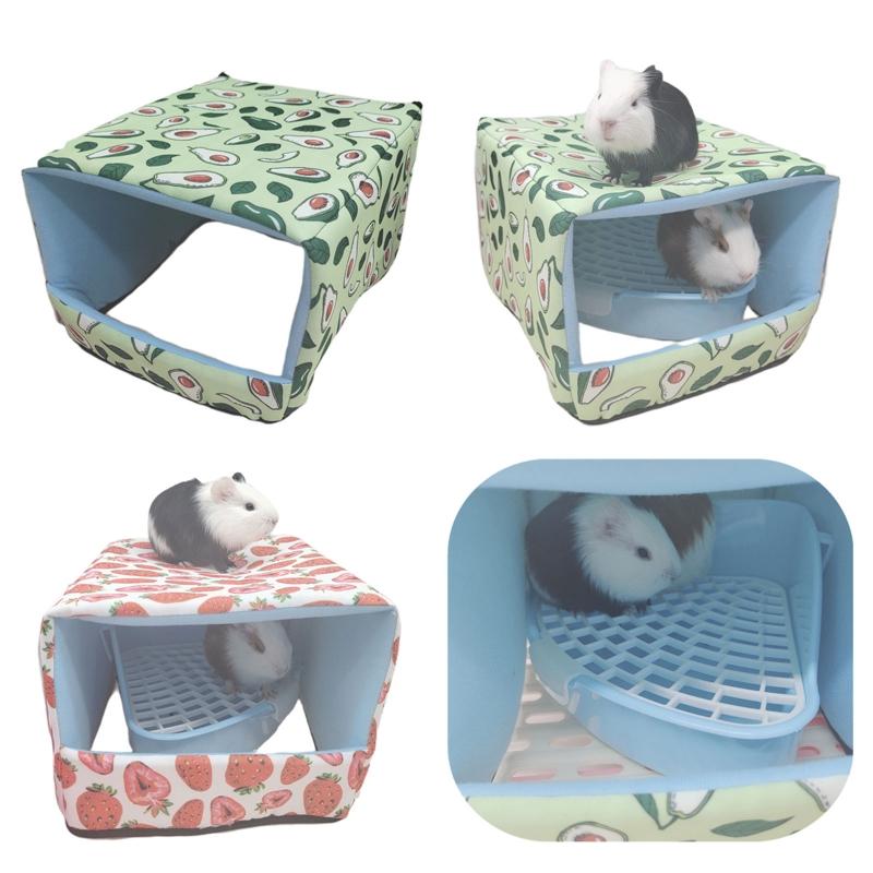 Hamster Winter Bed Warm Cave Cozy Hideout Bottomless House Cute Print for Small Animals Ferrets Playing Sleeping