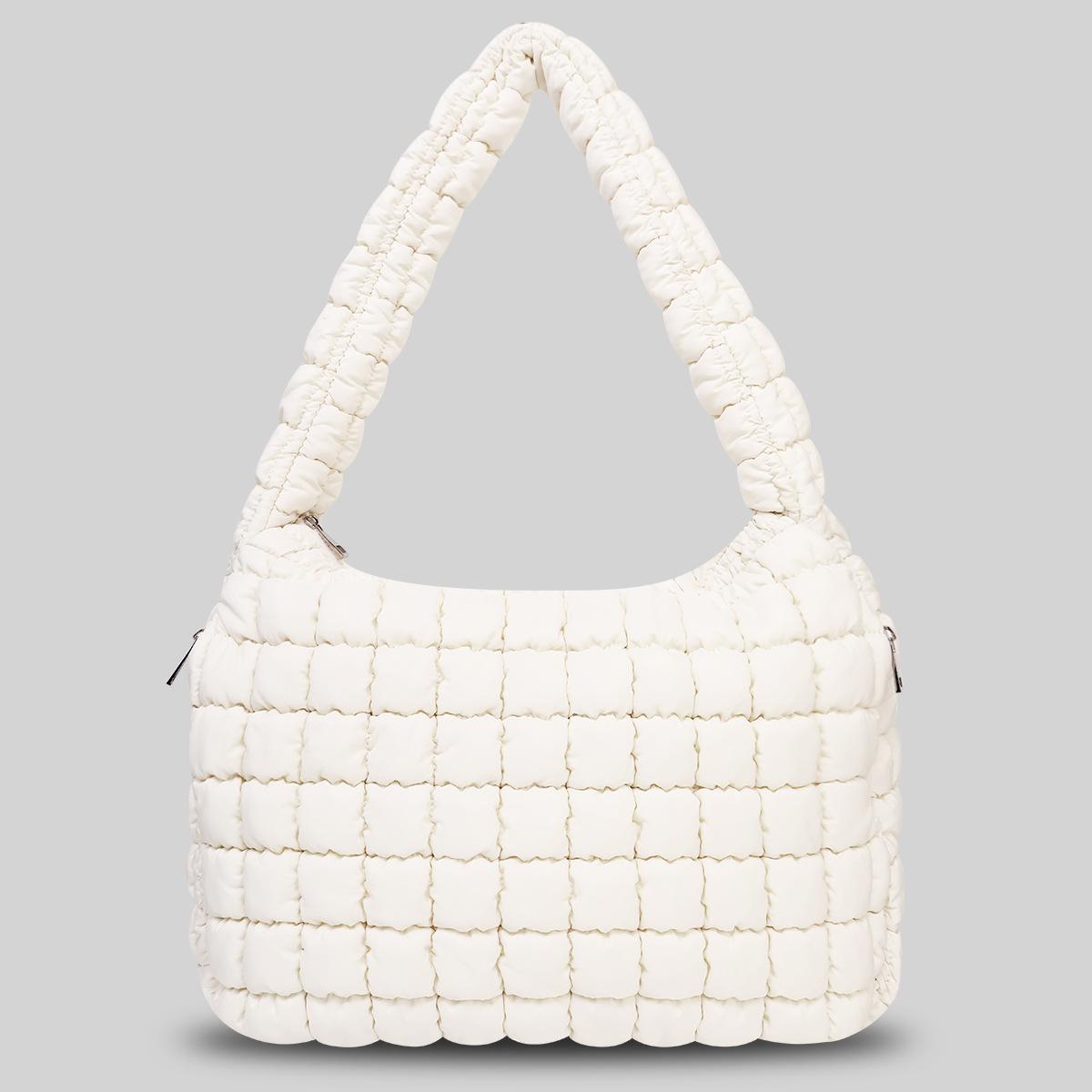 

Звездная та же плиссированная сумка-облако большой вместимости, повседневная и легкая сумка-мессенджер, однотонная сумка-тоут белый