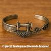 Creative Sewing Machine Shape Alloy Bracelets Sewing Machine Shape Bangle Unisex Handcrafted Festival Wear Accessory