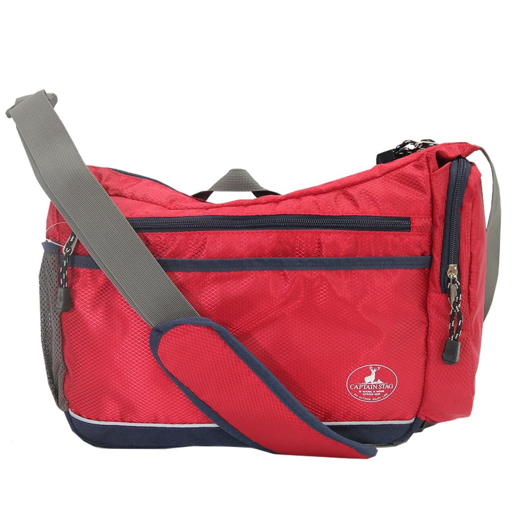 

Lieben chama 2023 Captain Stag Shoulder Bag, Crossbody, for Kids, Adults, Women, Men, Casual, Unisex, Outdoor, Cram School, Lightweight, 01310 (Red)