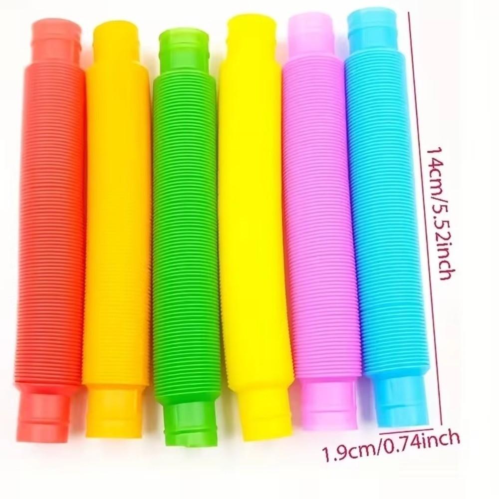 Colorful Telescopic Pop Tubes Connecting Stretching Twisting Fine Motor Skills Stretchable Tubes Stress Relief Plastic