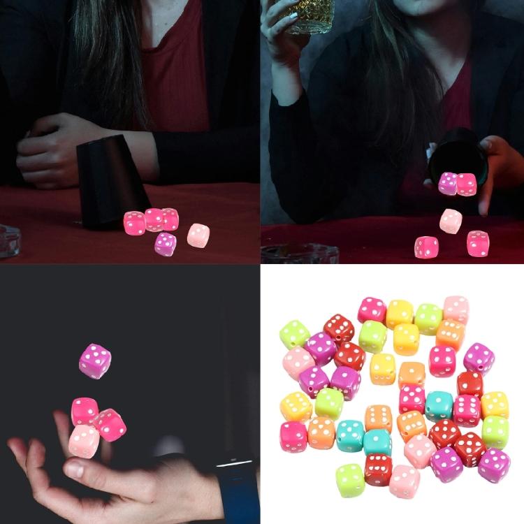 50 Pcs Six Sided Dices Acrylic Dices Board Game Acessories Table Game Dices Colorful Dices for Game