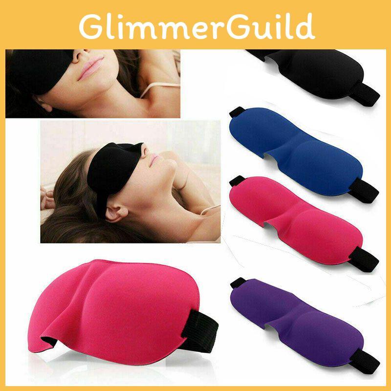 3d Mask Eye Luxury Black Reusable Relaxing Night Travel Sleep Sleeping Blackout